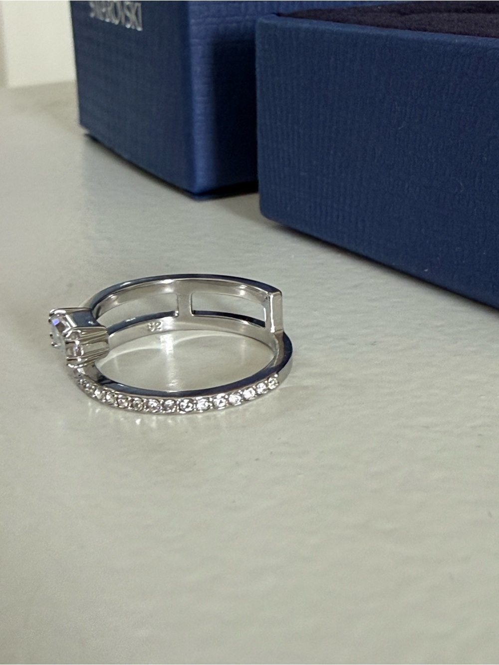 NWT Swarovski Crystal Open Wrap Ring Size 52 US 5.75 Box & Tag - Picture 3 of 10